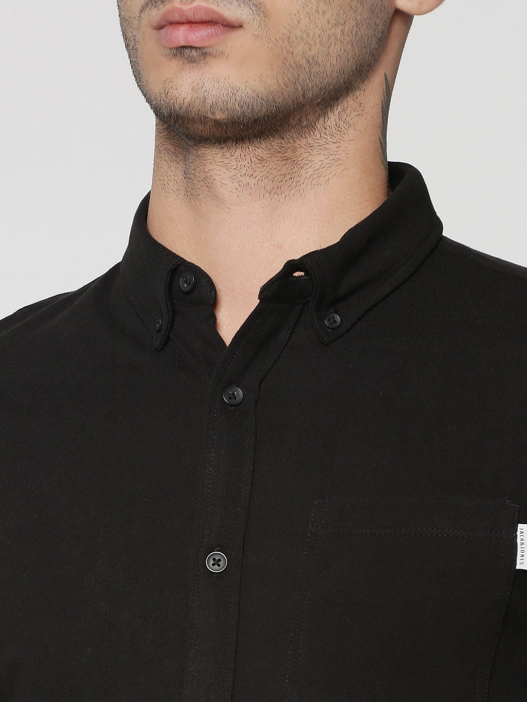 Black Slim Fit Full Sleeves Shirt