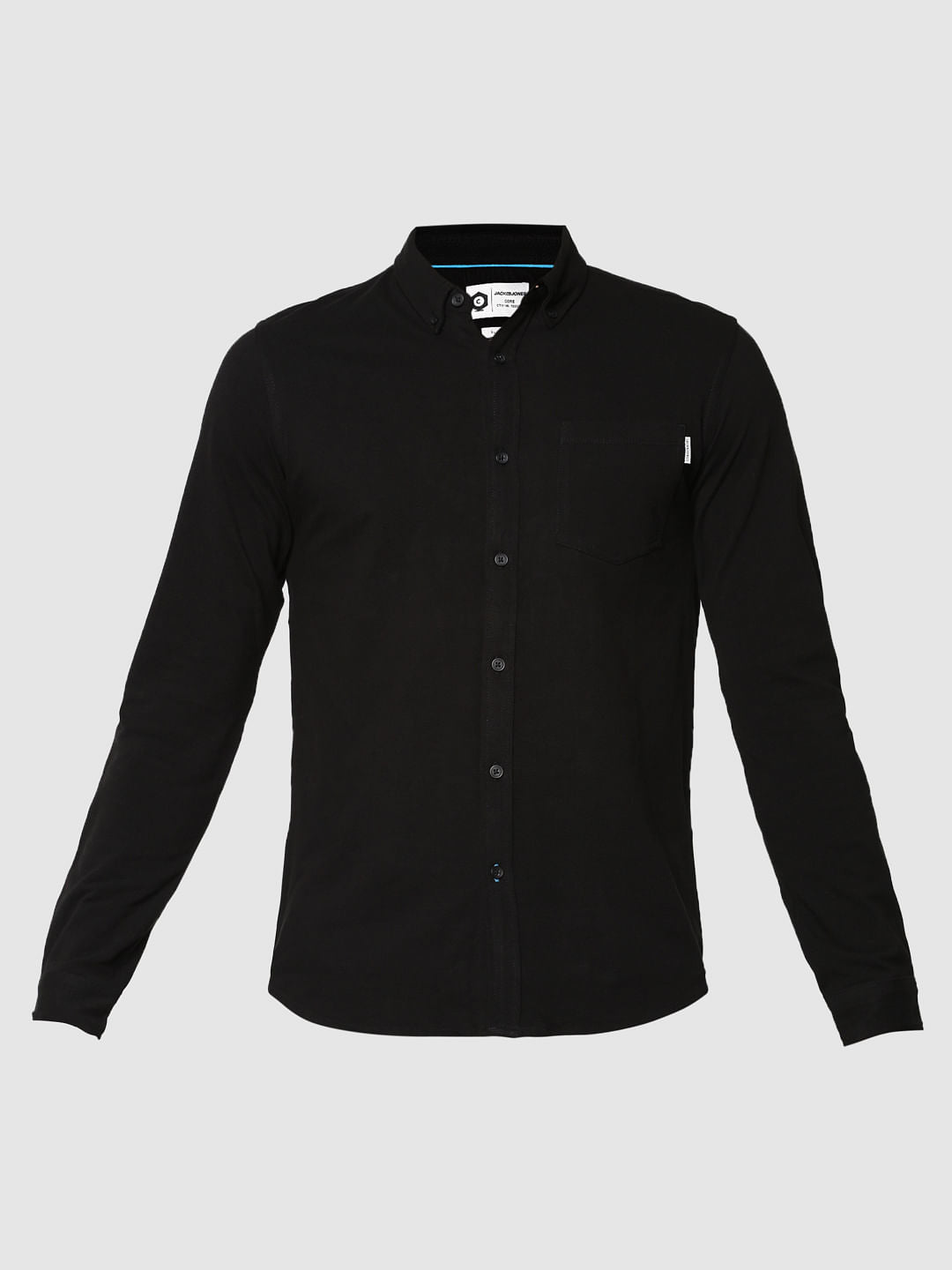 Black Slim Fit Full Sleeves Shirt