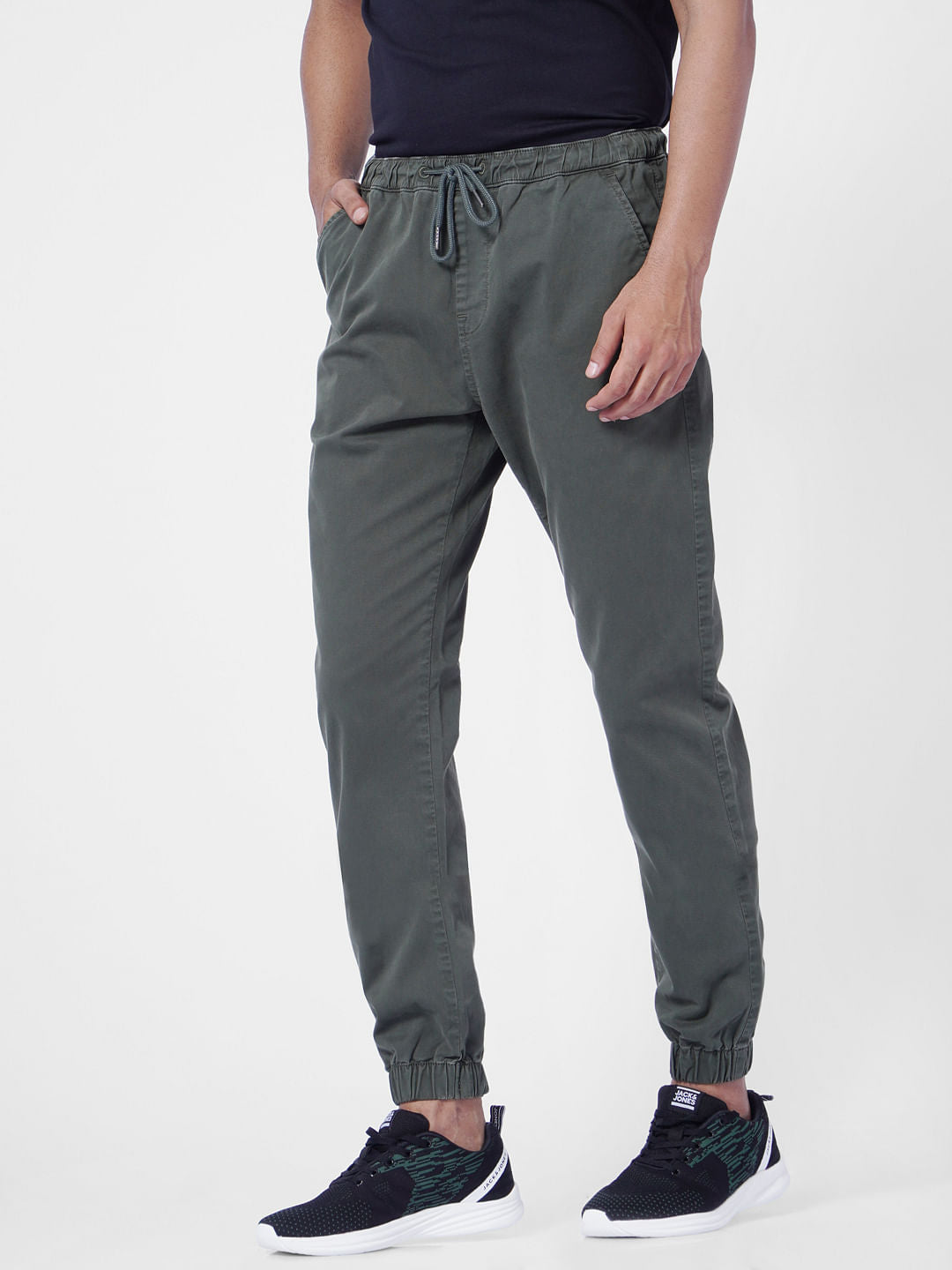 Olive Green Low Rise Jogger Pant