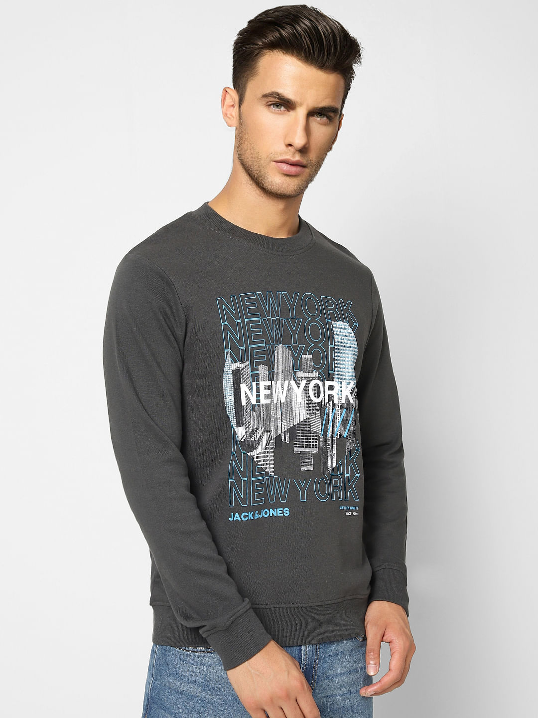 Black Graphic Print Sweatshirt