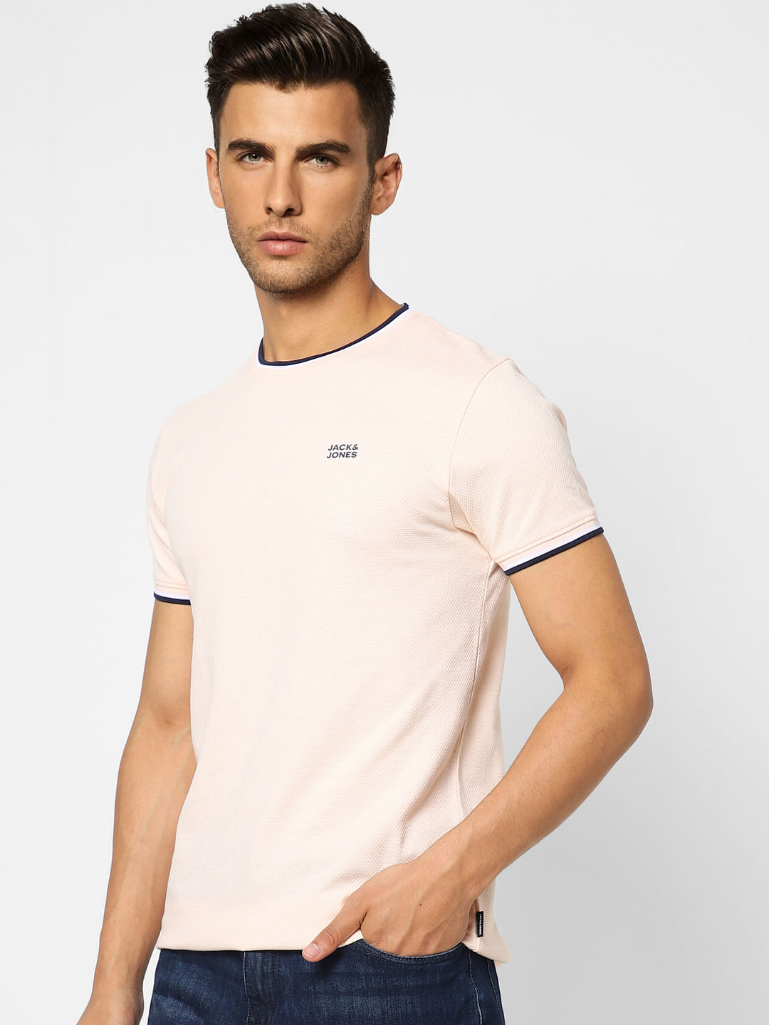 Peach Crew Neck T-shirt