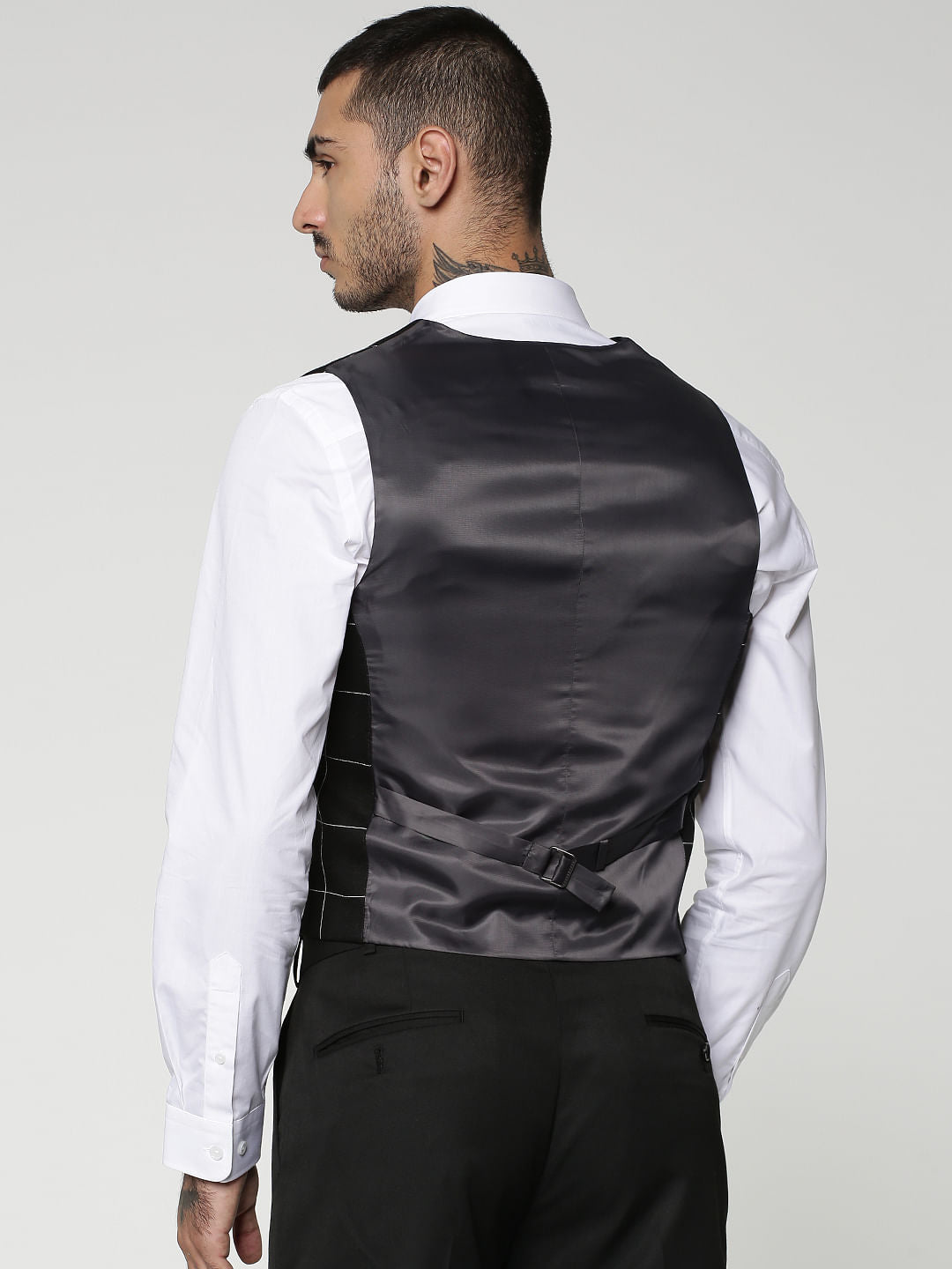 Black Check Waistcoat