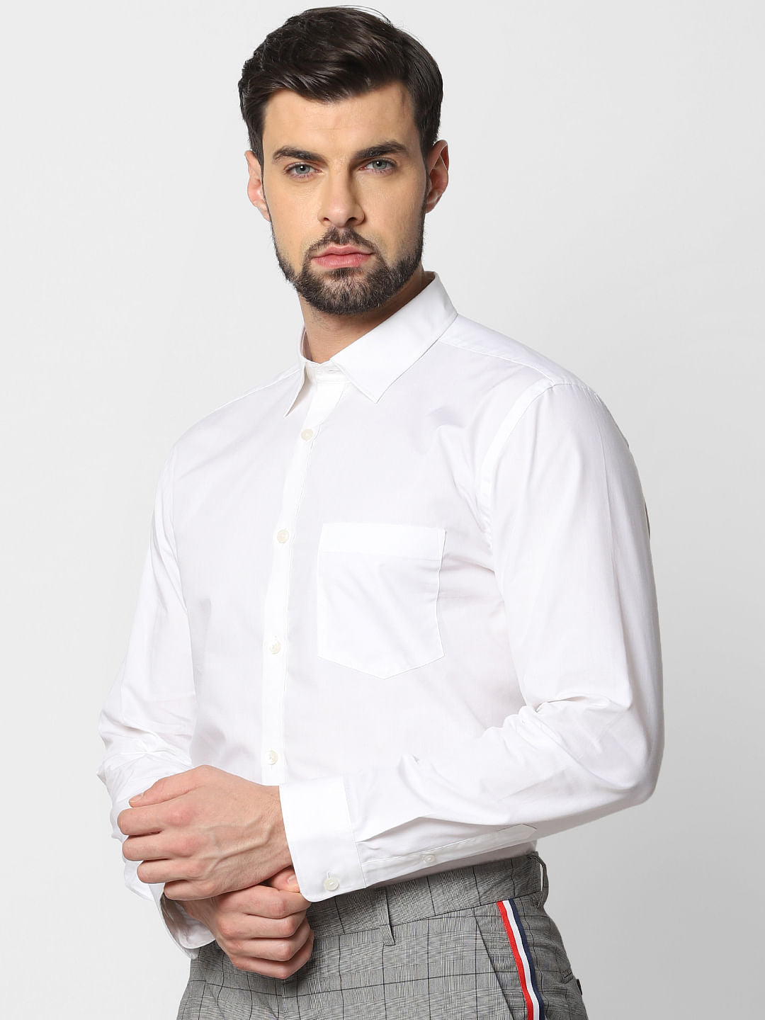White Formal Full Sleeves Shirt