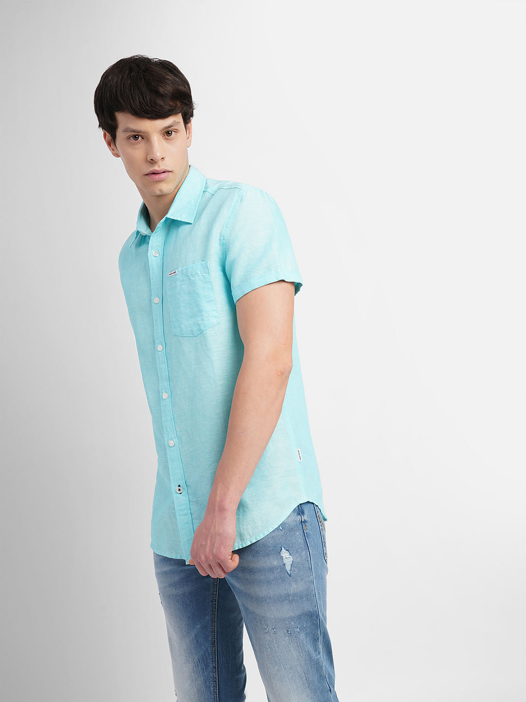 Light Blue Short Sleeves Shirt