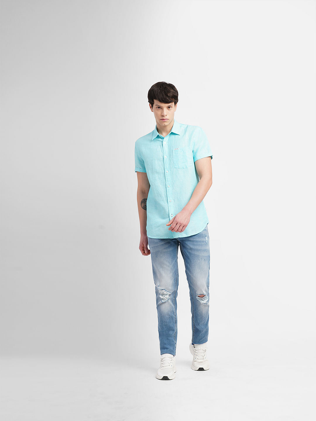 Light Blue Short Sleeves Shirt