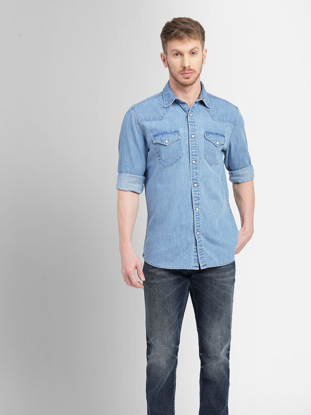 Blue Denim Full Sleeves Shirt