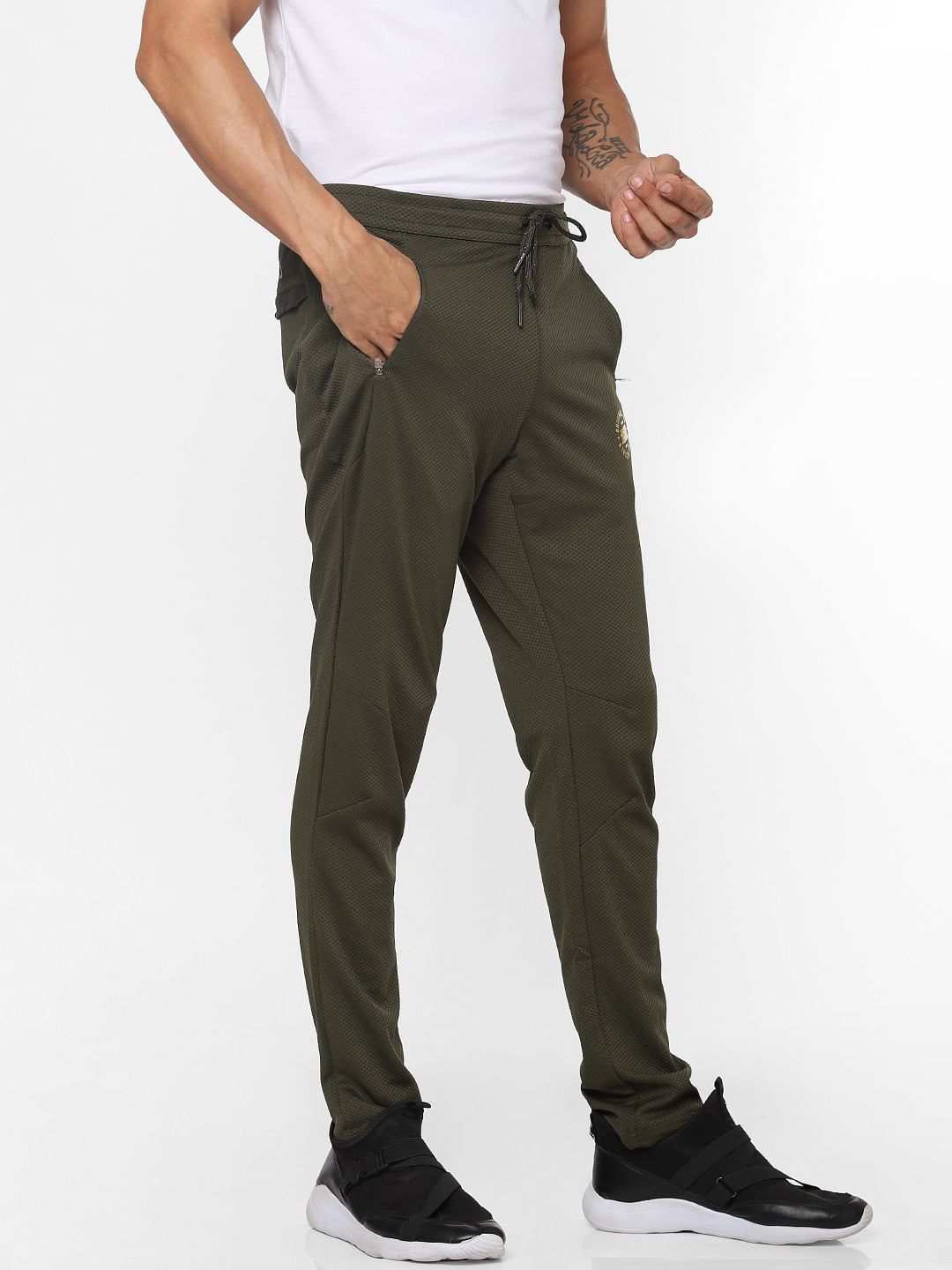 Green Logo Print Trackpants