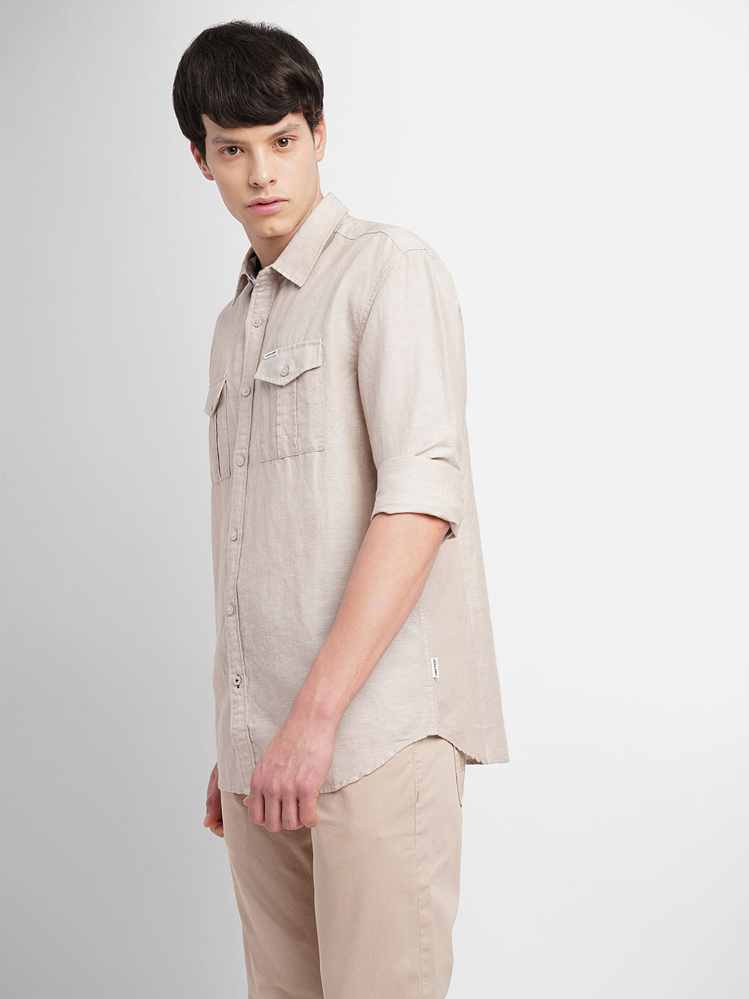 Beige Full Sleeves Shirt