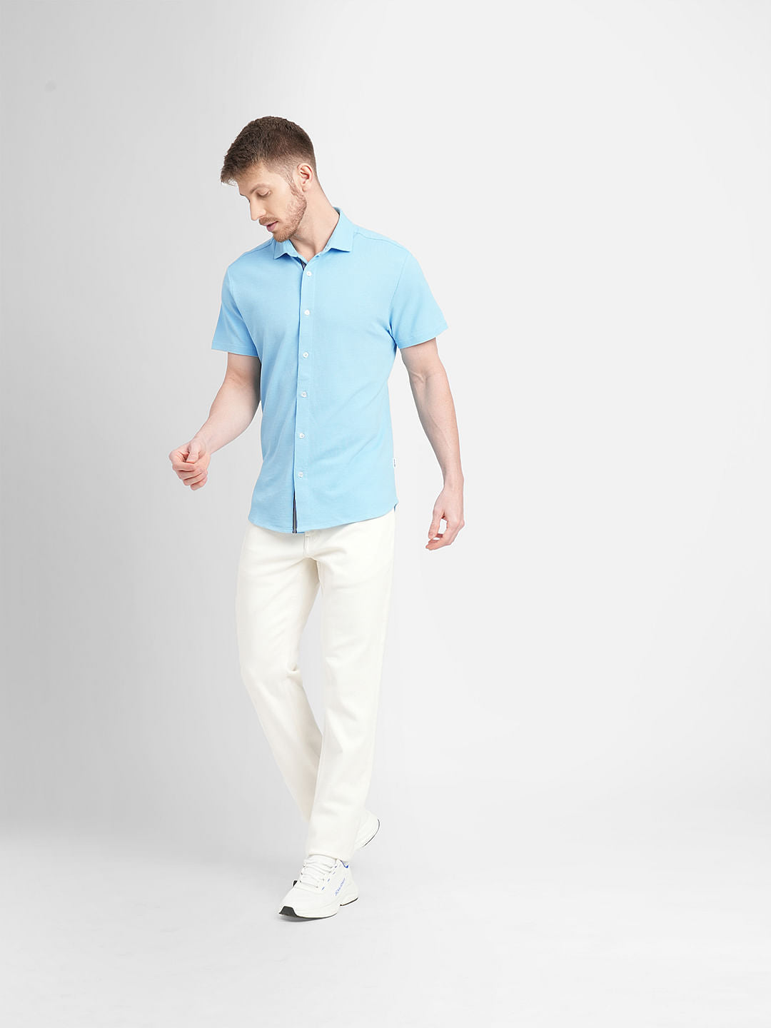 Blue Short Sleeves Shirt
