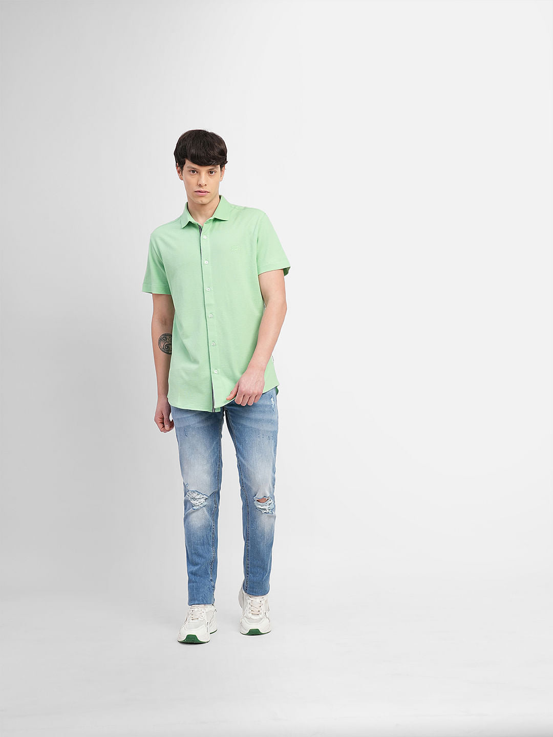 Green Short Sleeves Shirt