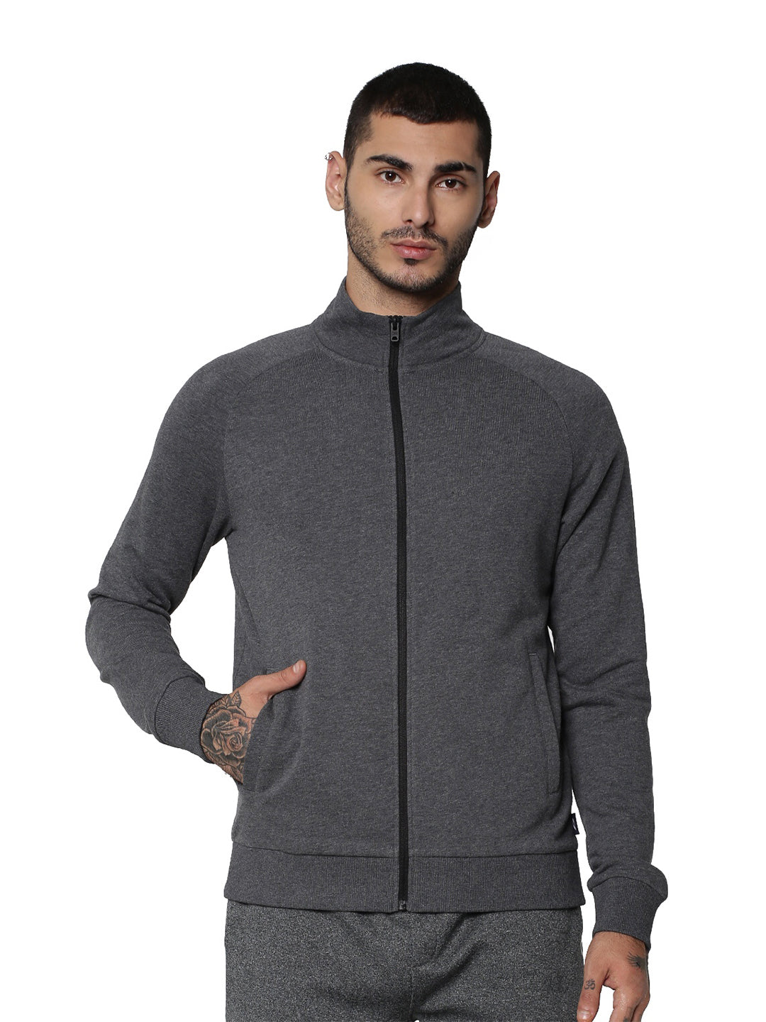 Light Grey Zip-Up Sweat Jacket