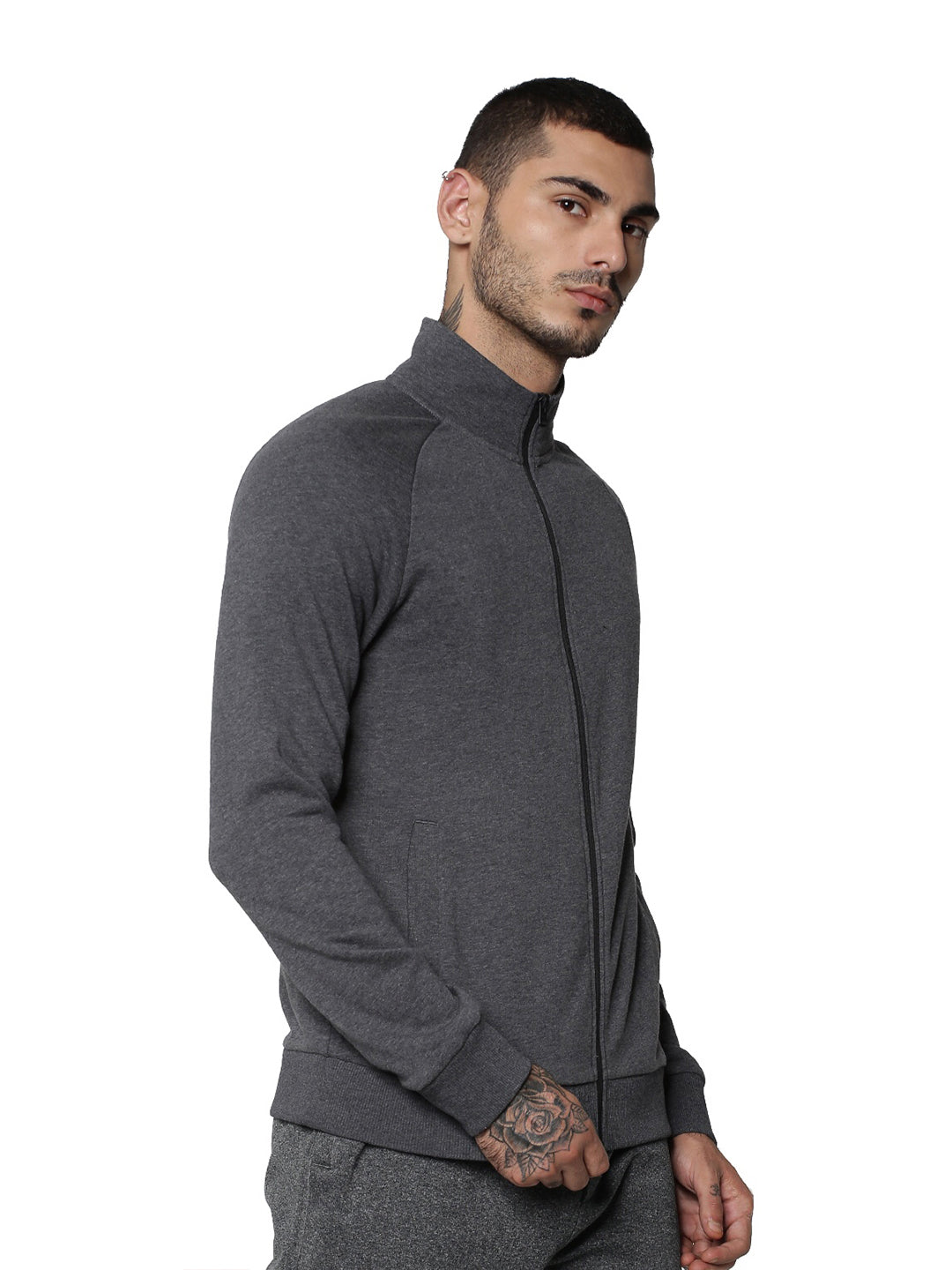 Light Grey Zip-Up Sweat Jacket