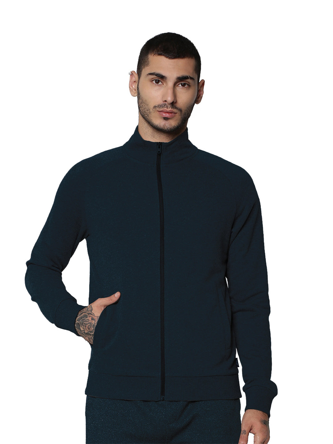 Navy Blue Zip-Up Sweat Jacket