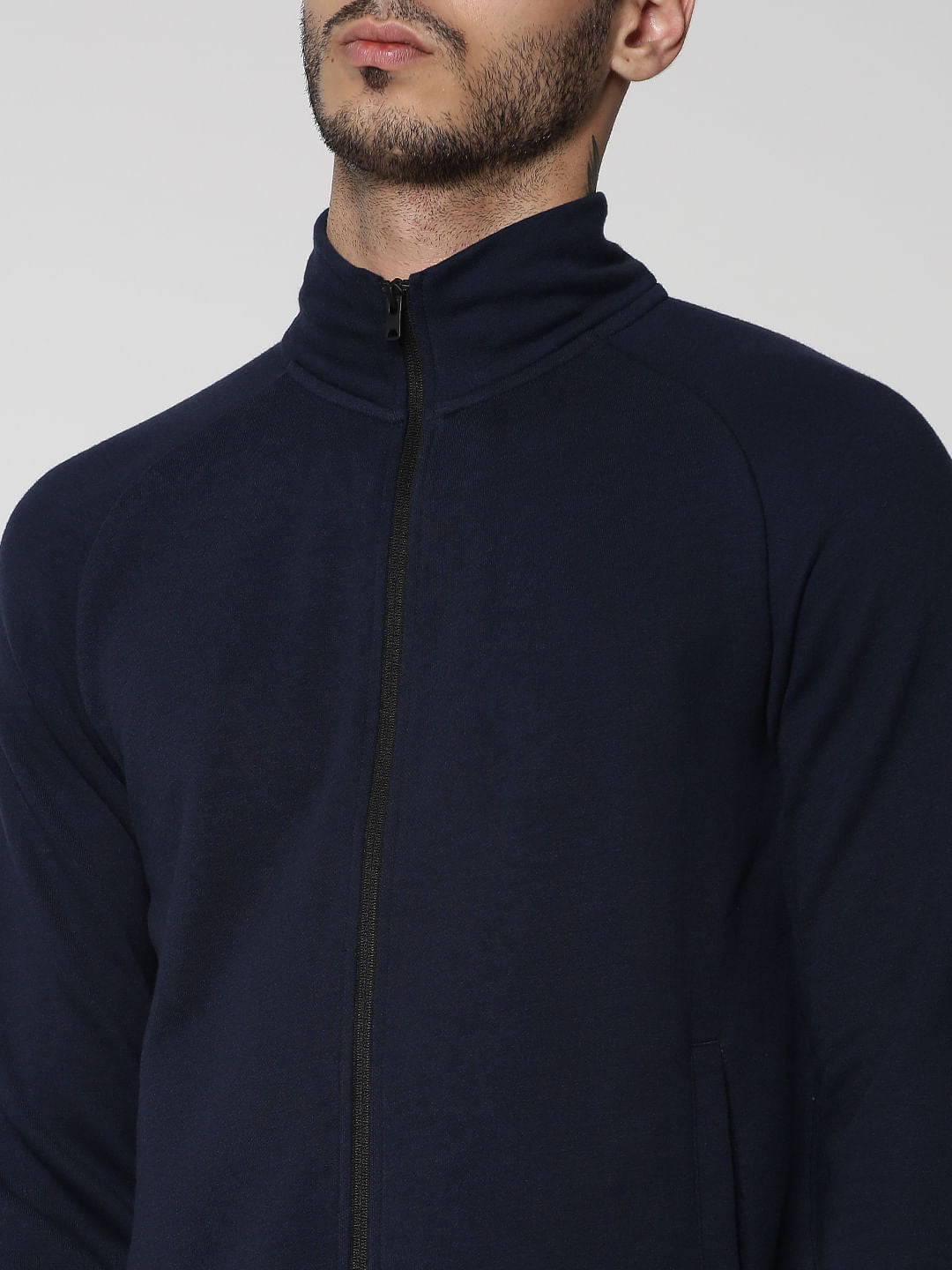 Navy Blue Zip Up Sweatshirt