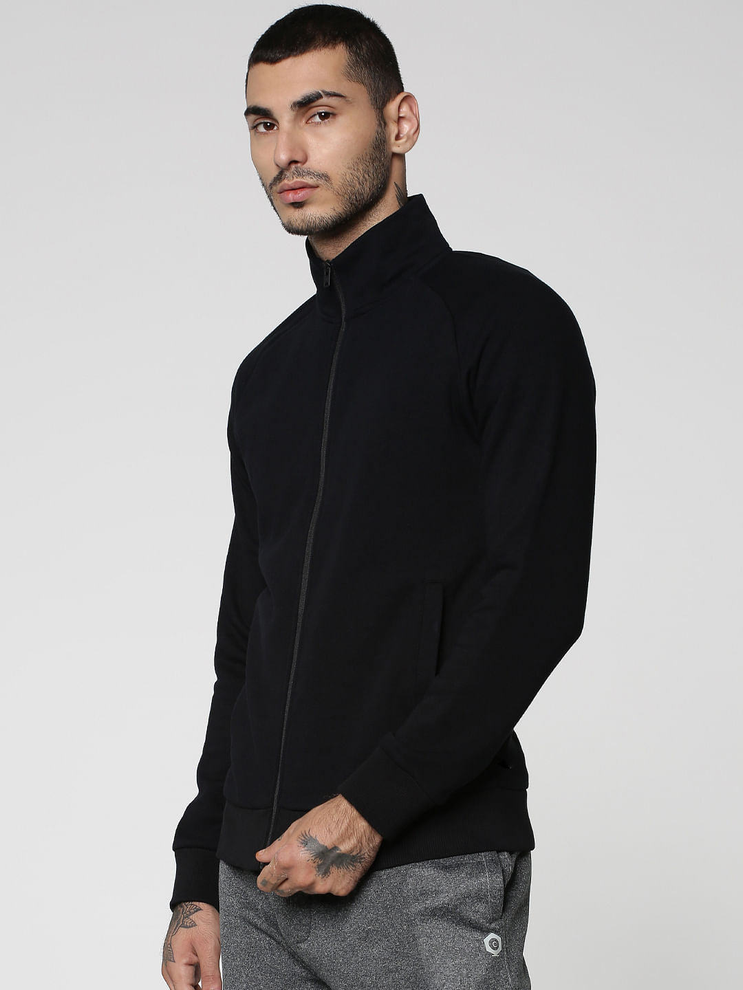Black Zip Up Sweatshirt