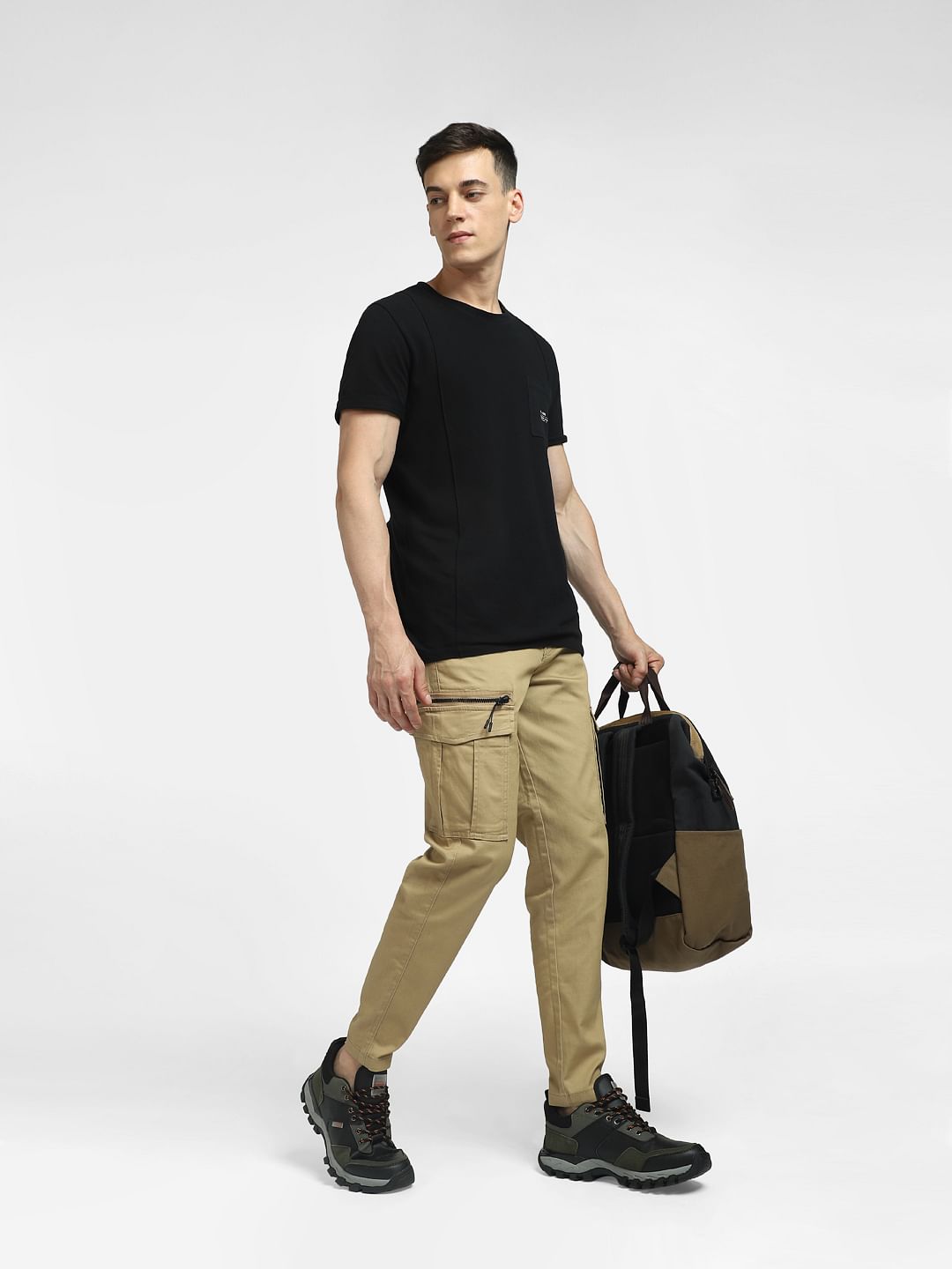 Brown Mid Rise Yarn Dyed Pants