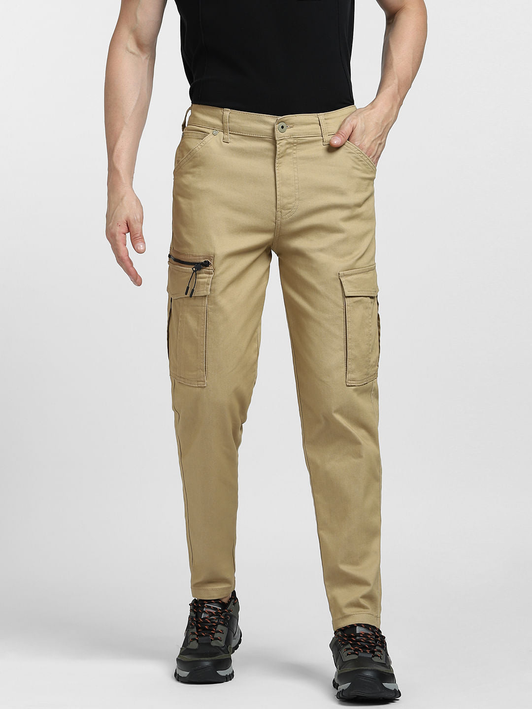 Brown Mid Rise Yarn Dyed Pants