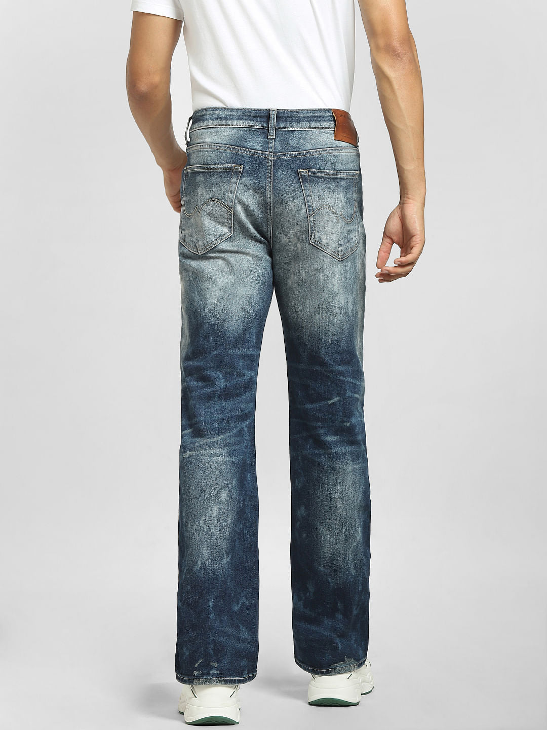 Blue High Rise Washed Bootcut Jeans
