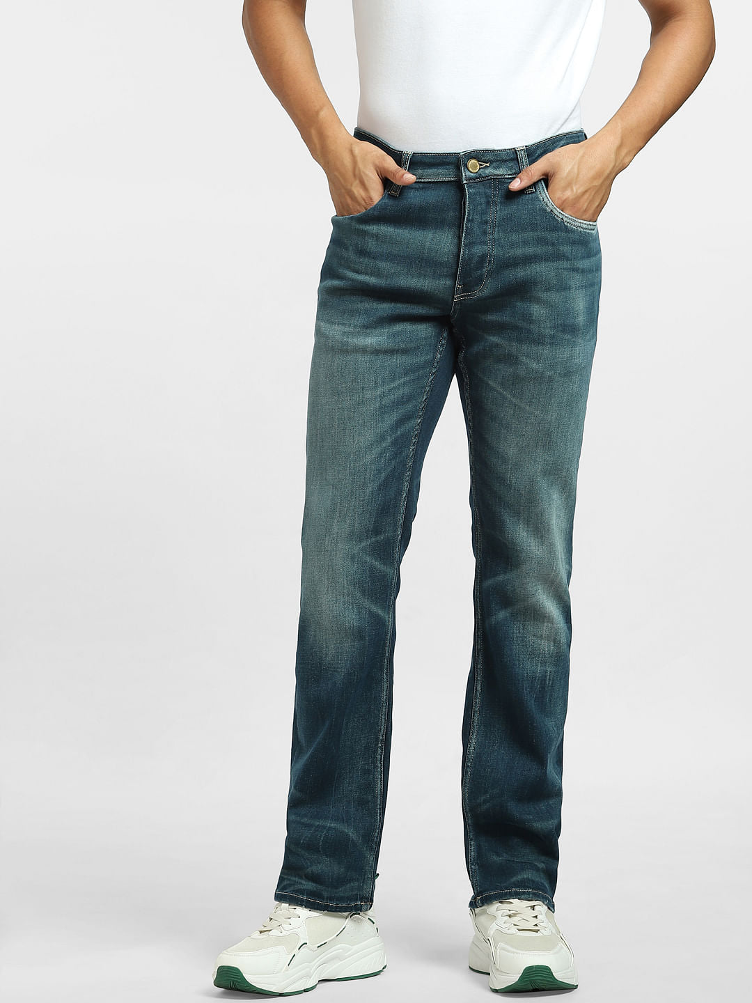 Blue Low Rise Clark Regular Jeans