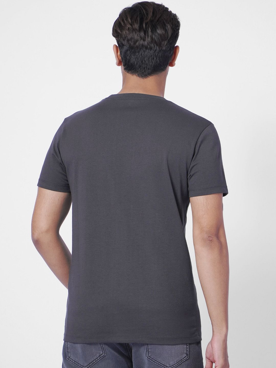 Black Logo Print Crew Neck T-shirt