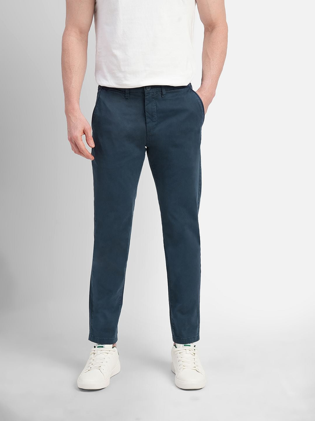 Blue Mid Rise Chinos