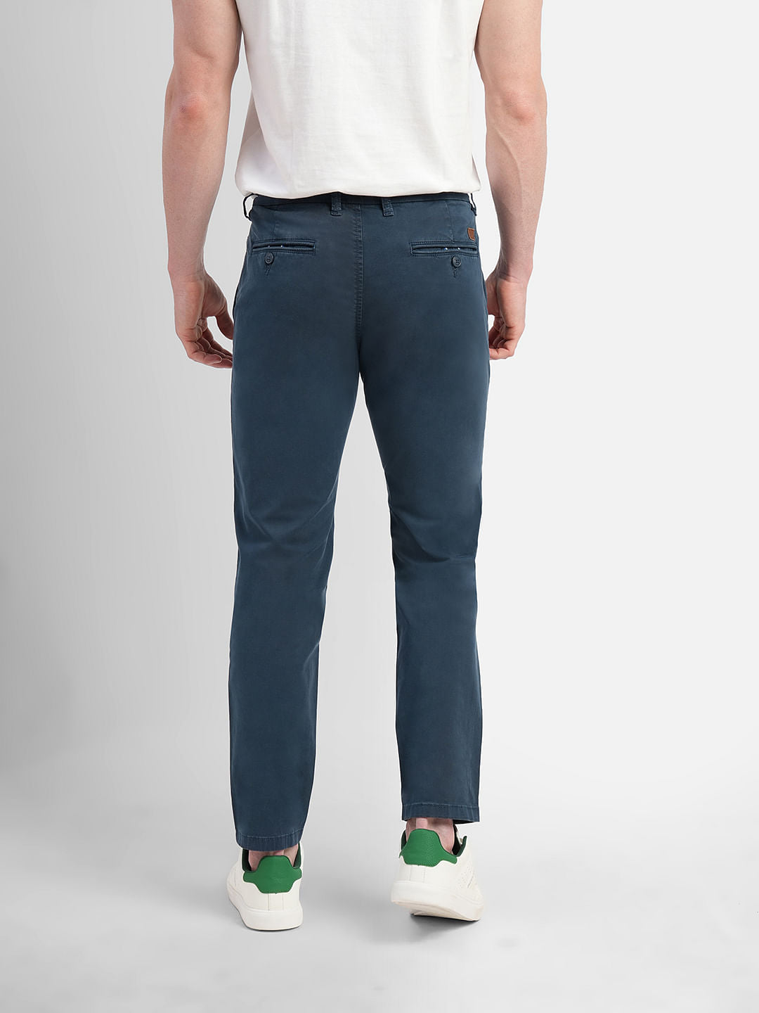 Blue Mid Rise Chinos
