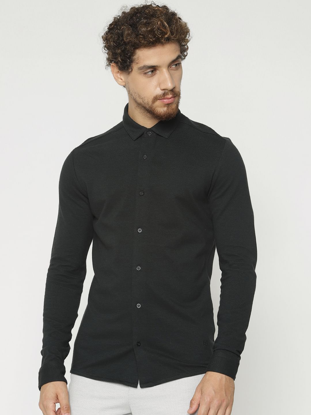 Dark Green Slim Fit Full Sleeves Shirt