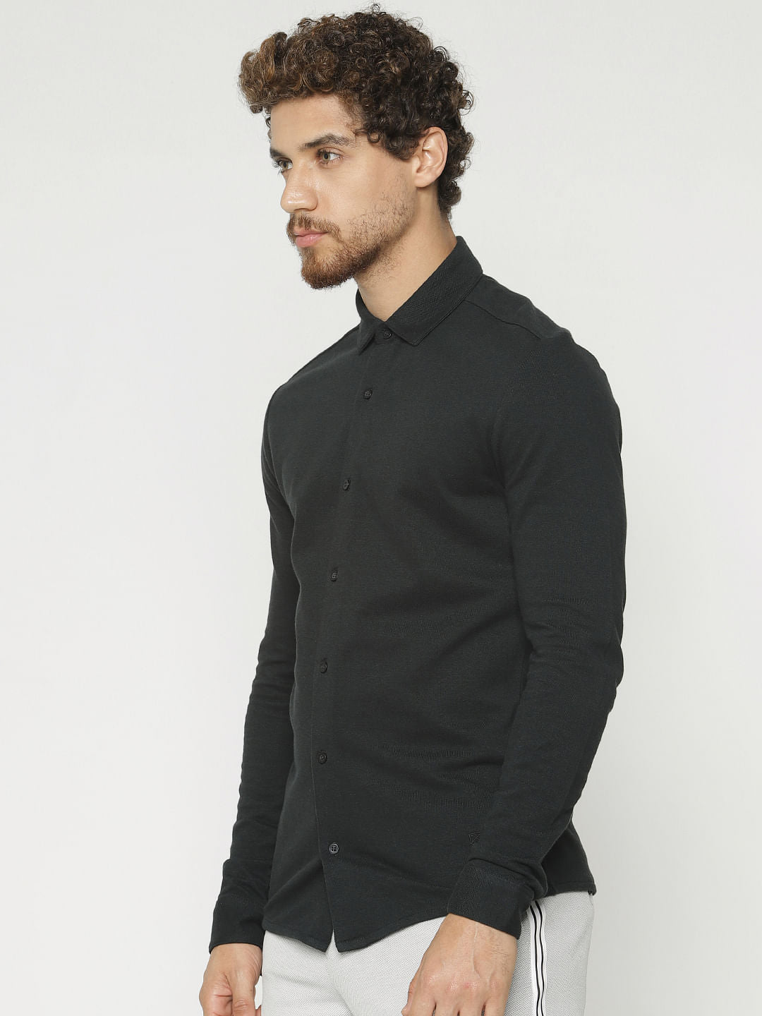 Dark Green Slim Fit Full Sleeves Shirt
