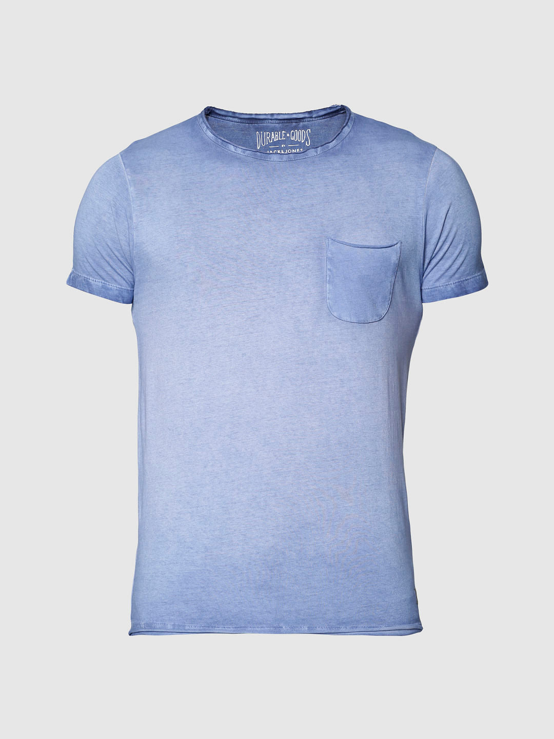Blue Washed Slim Fit Crew Neck T-Shirt
