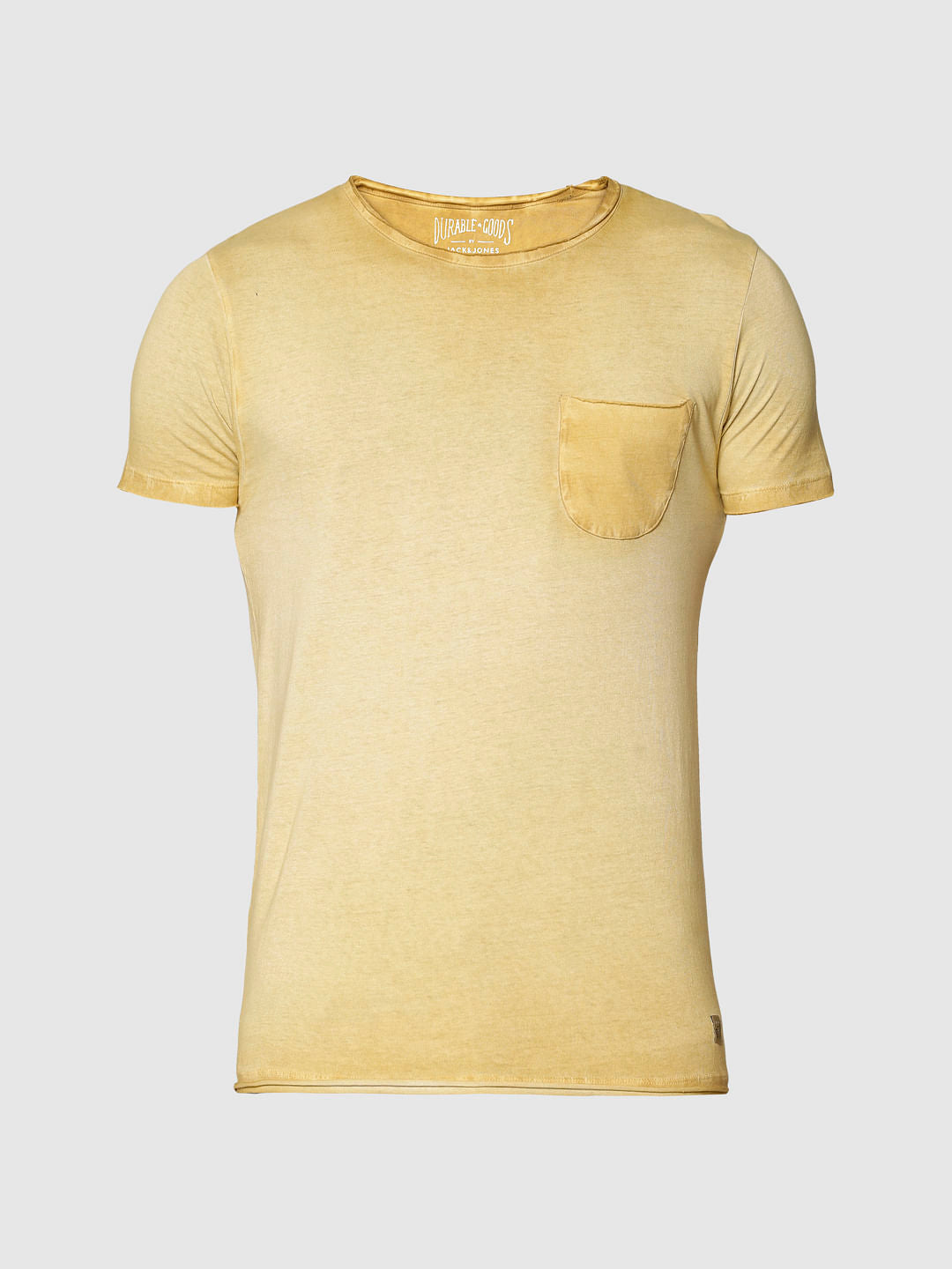 Brown Washed Slim Fit Crew Neck T-Shirt