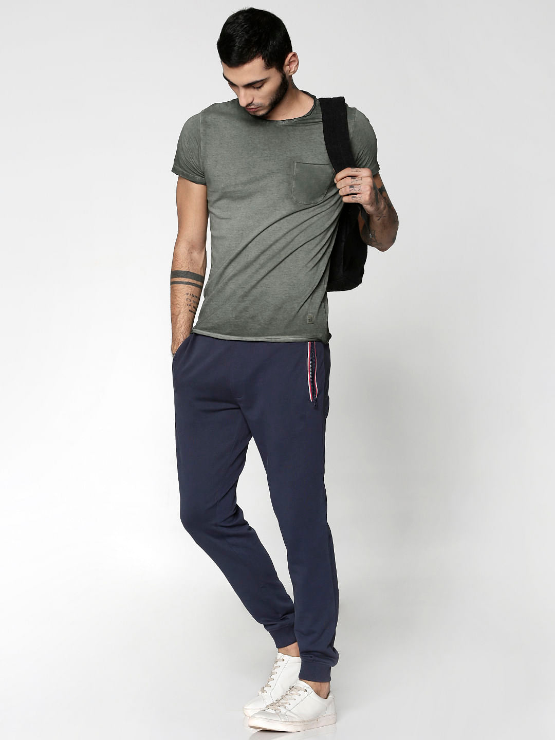 Green Washed Slim Fit Crew Neck T-Shirt