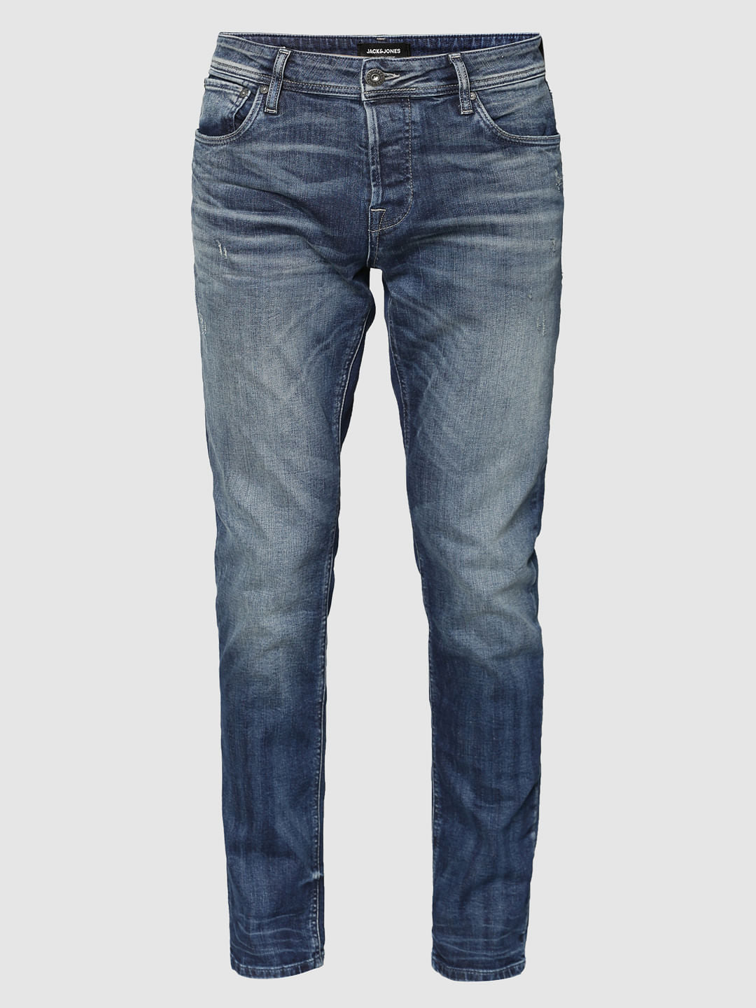 Blue Heavily Washed Tim Anti Fit Jeans