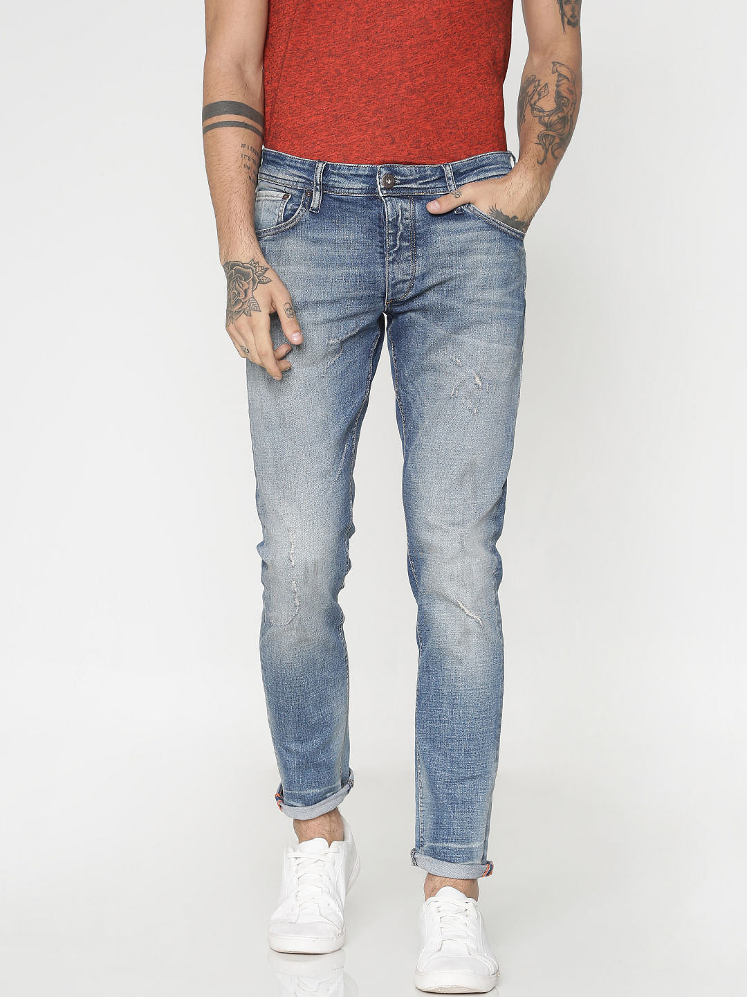 Light Blue Washed Glenn Slim Fit Jeans