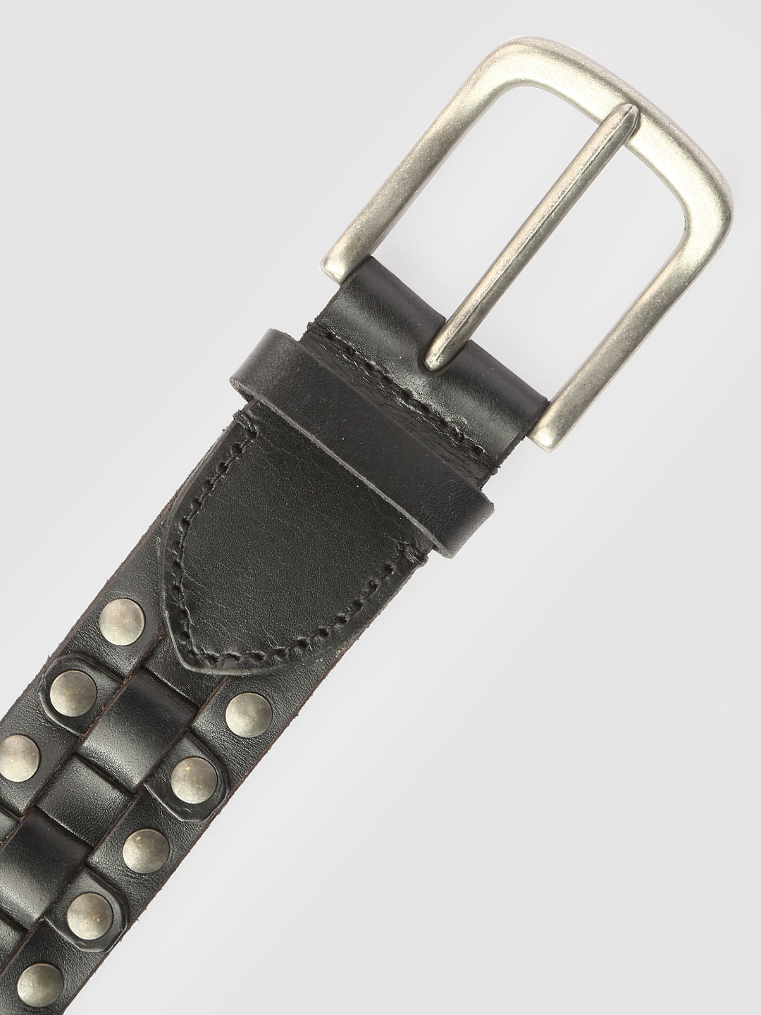 Black Studded Leather Belt