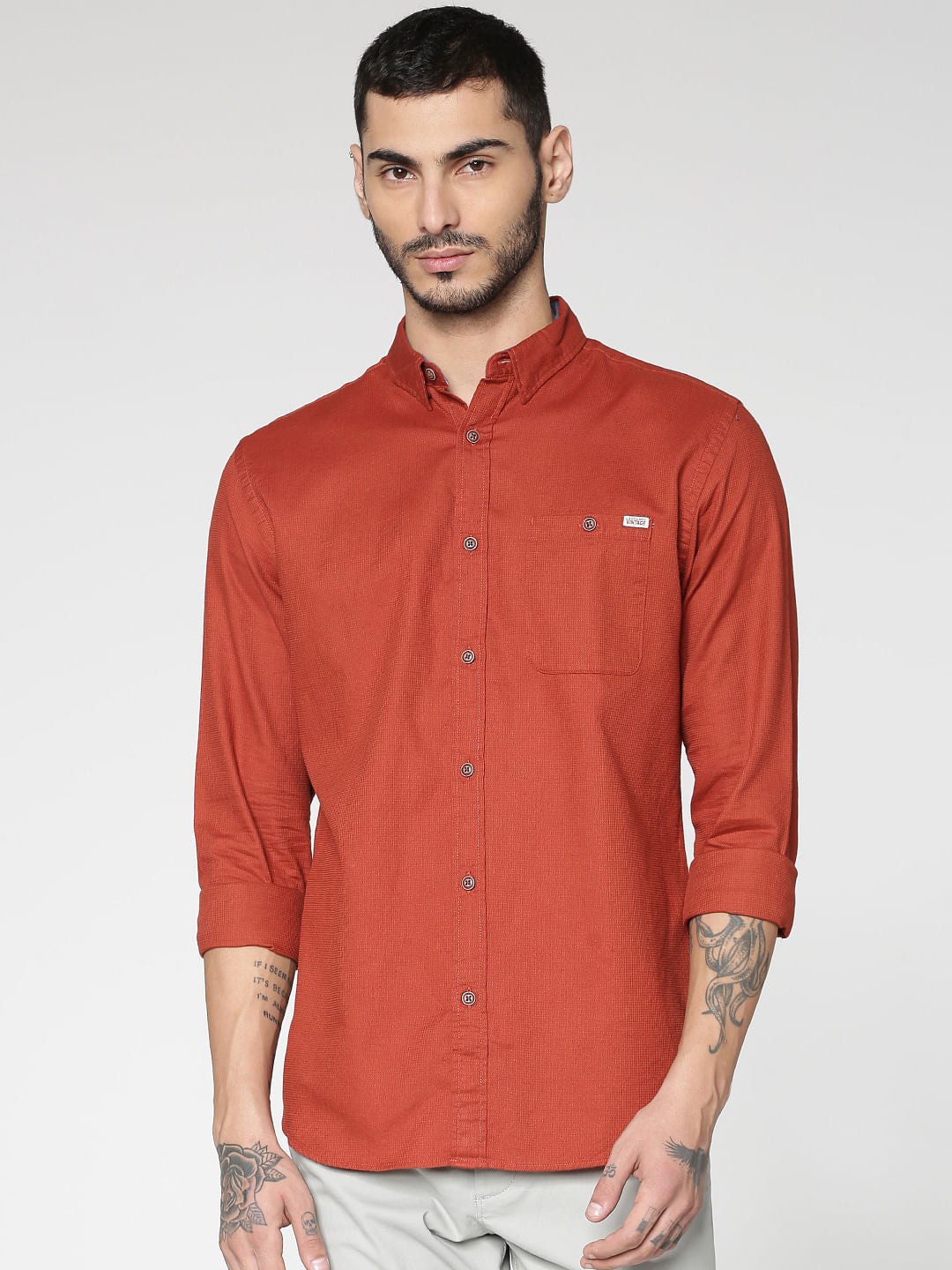 Rust Full Sleeves Shirt