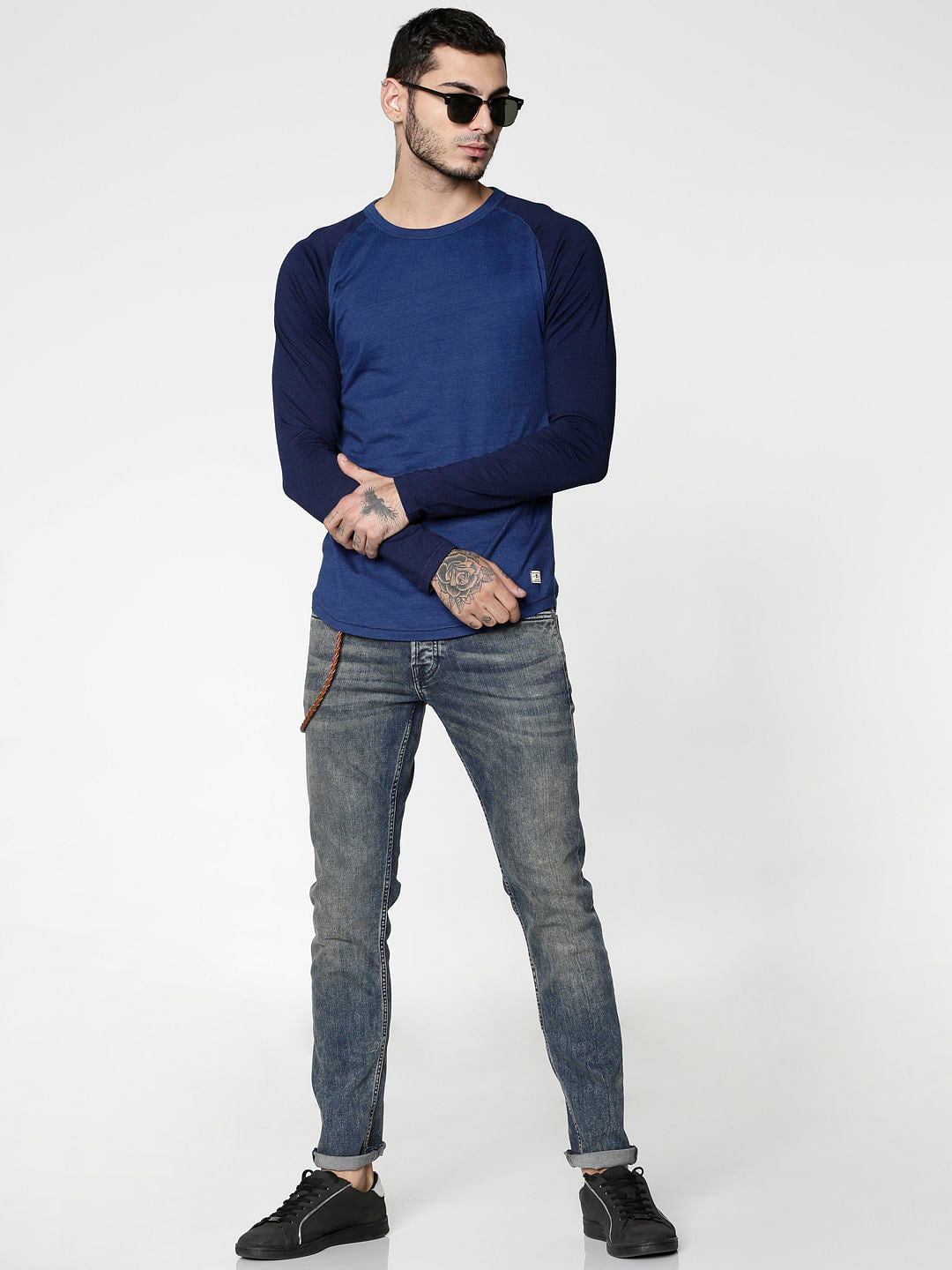 Blue Slim Fit Crew Neck T-Shirt