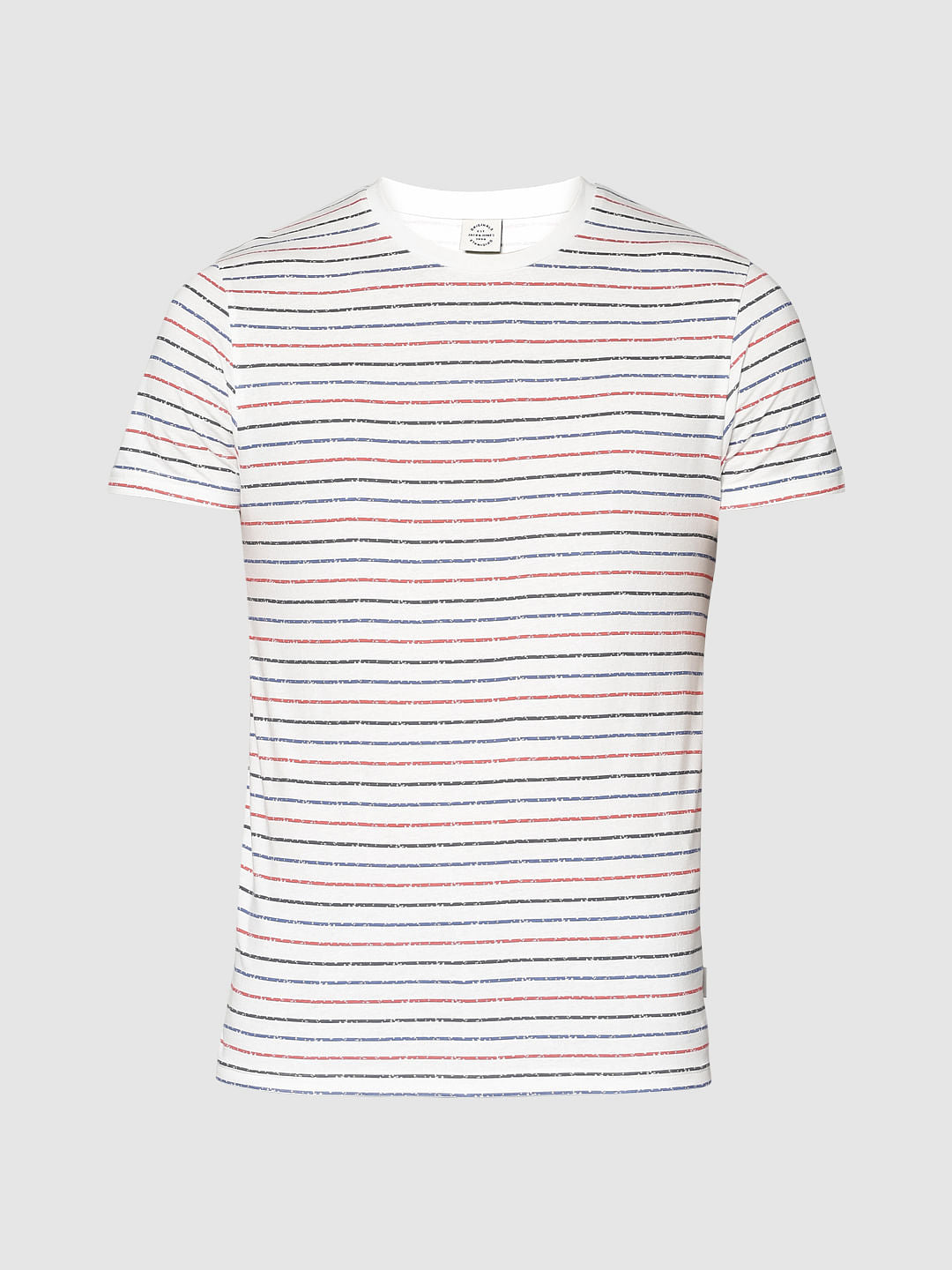White Striped Crew Neck T-Shirt