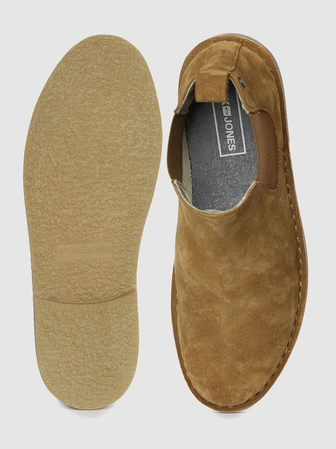 Brown Suede Finish Leather Chelsea Boots