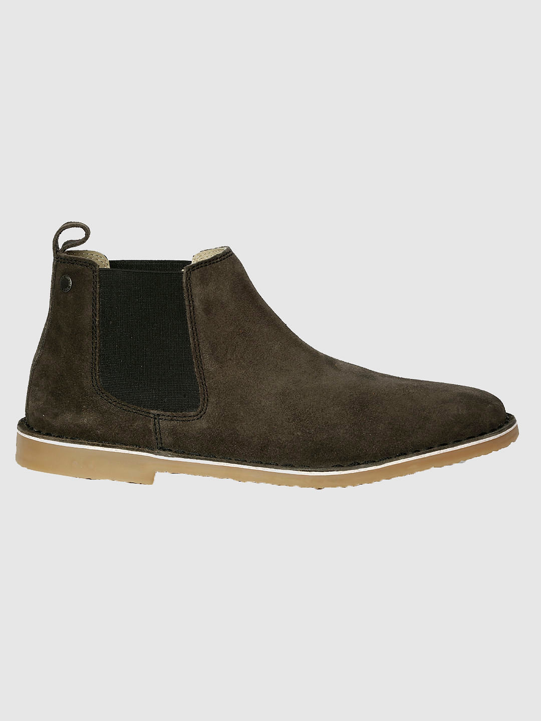 Black Suede Finish Leather Chelsea Boots