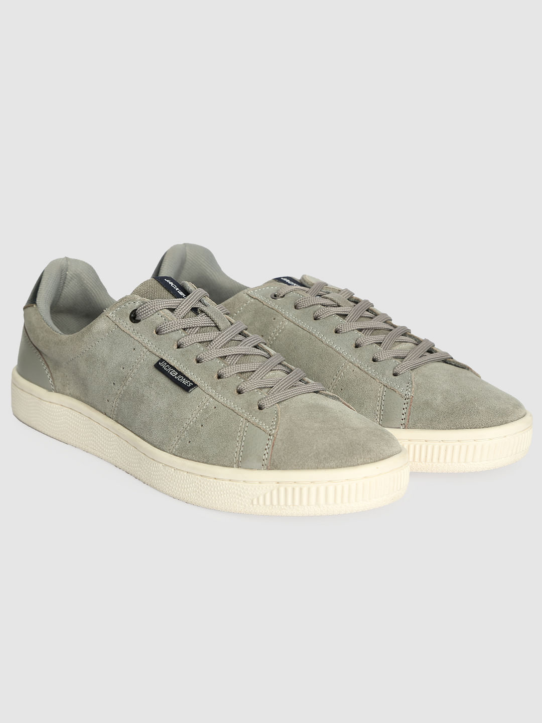 Grey Leather Sneakers