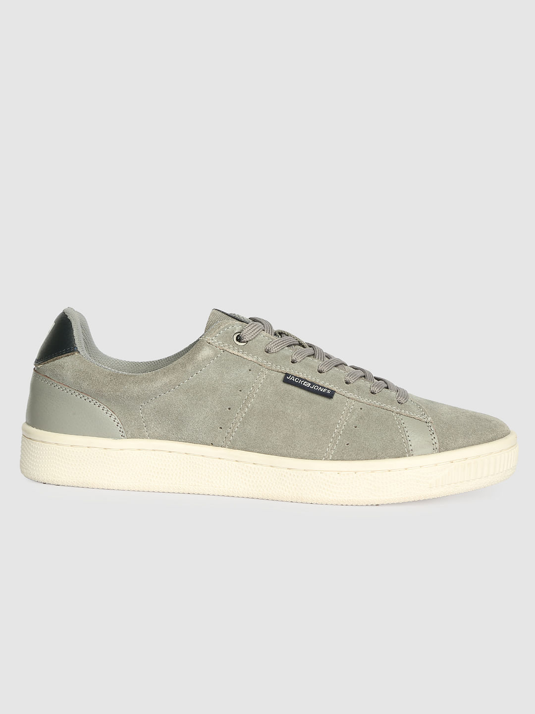 Grey Leather Sneakers