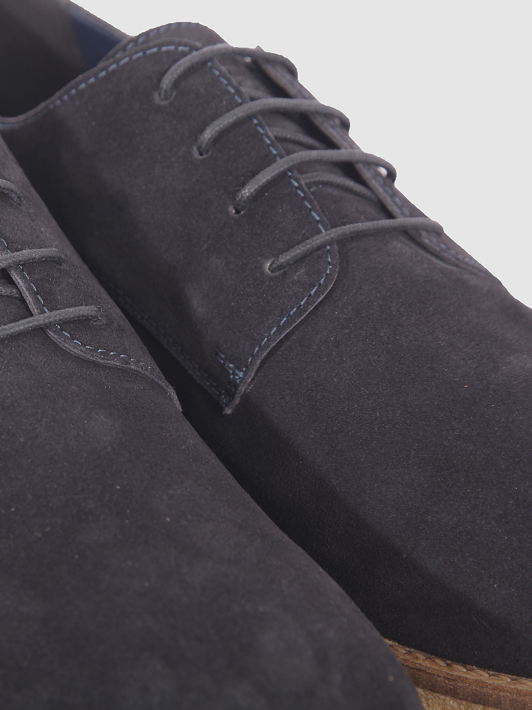 Navy Blue Suede Formal Shoes