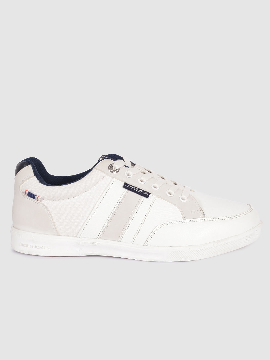 White Suede Detail Sneakers
