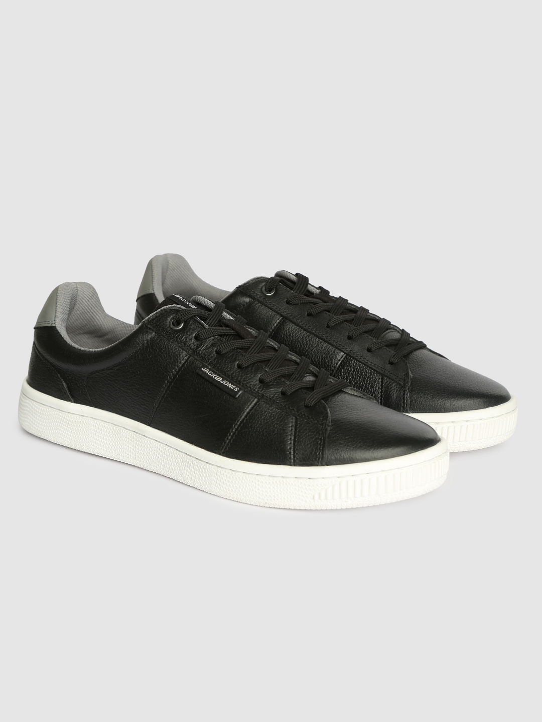 Black Leather Sneakers