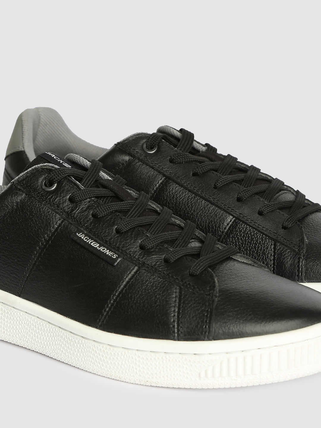 Black Leather Sneakers