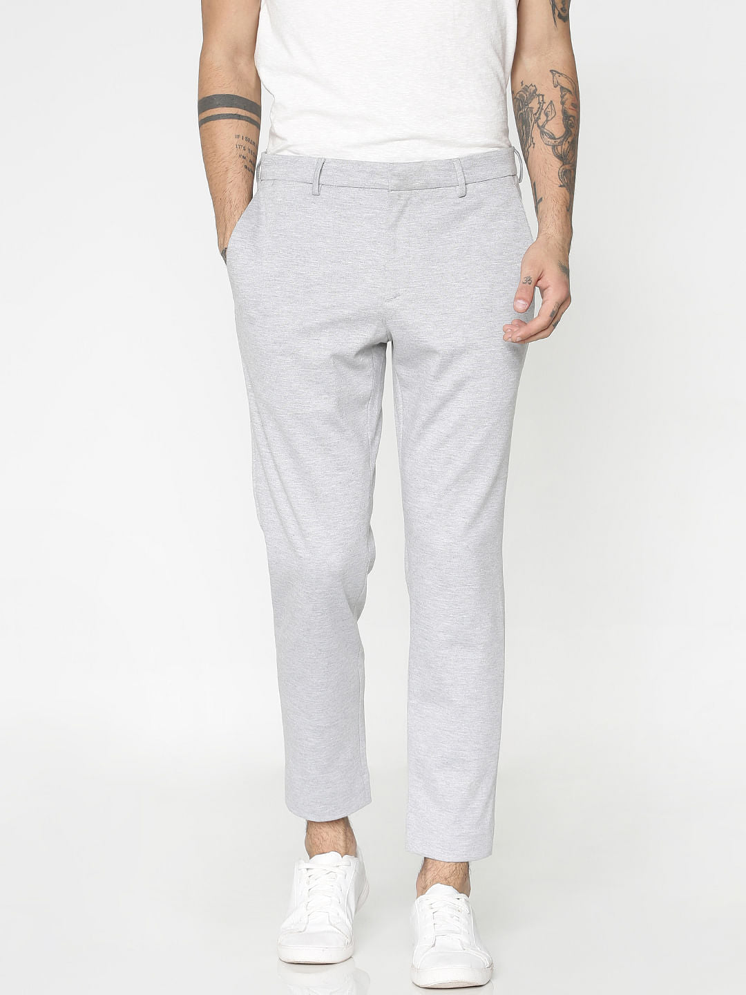 Light Grey Slim Fit Trousers