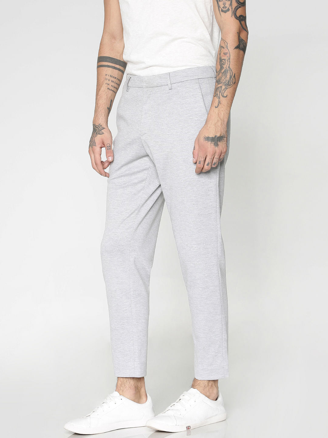Light Grey Slim Fit Trousers
