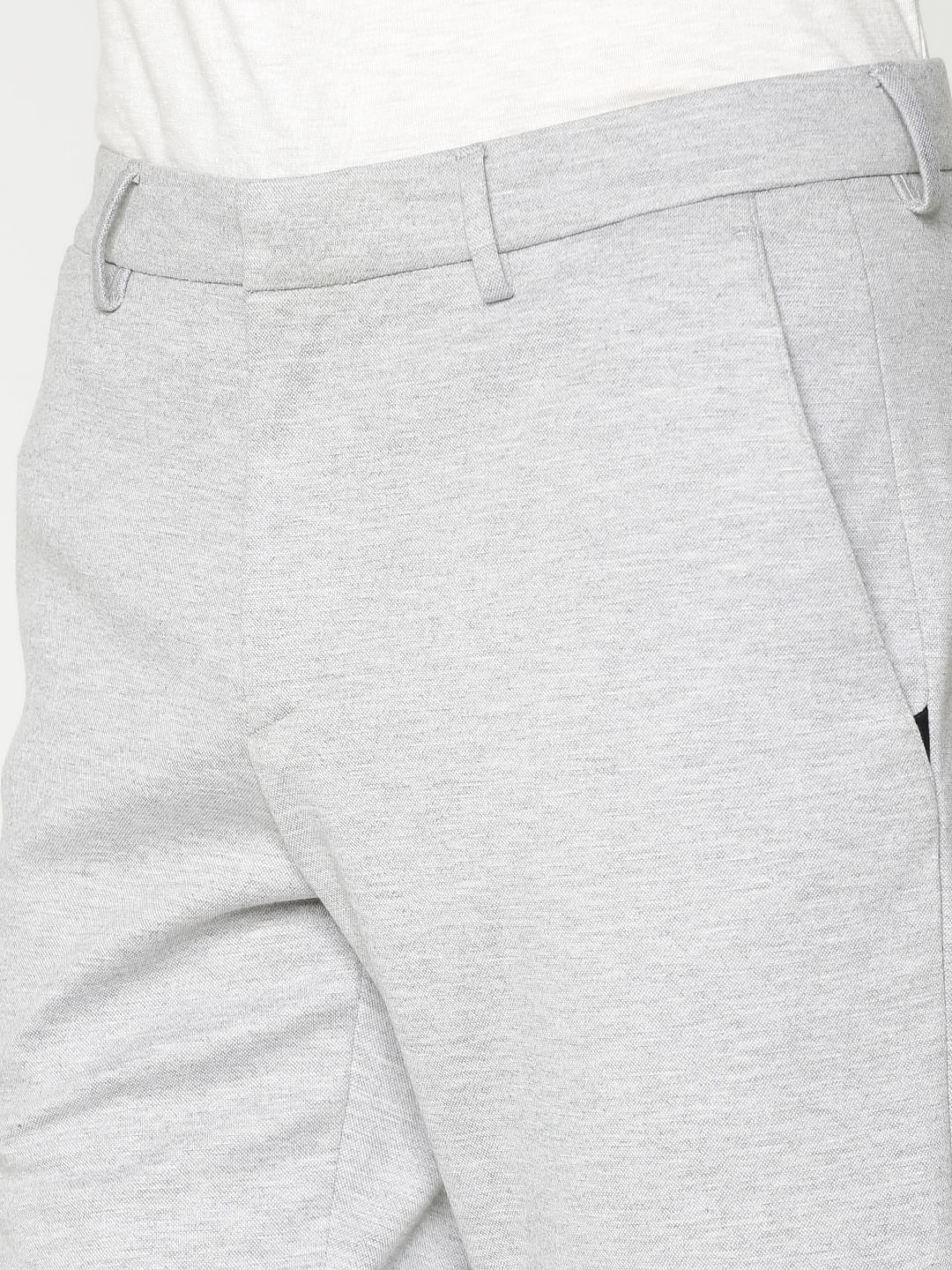 Light Grey Slim Fit Trousers