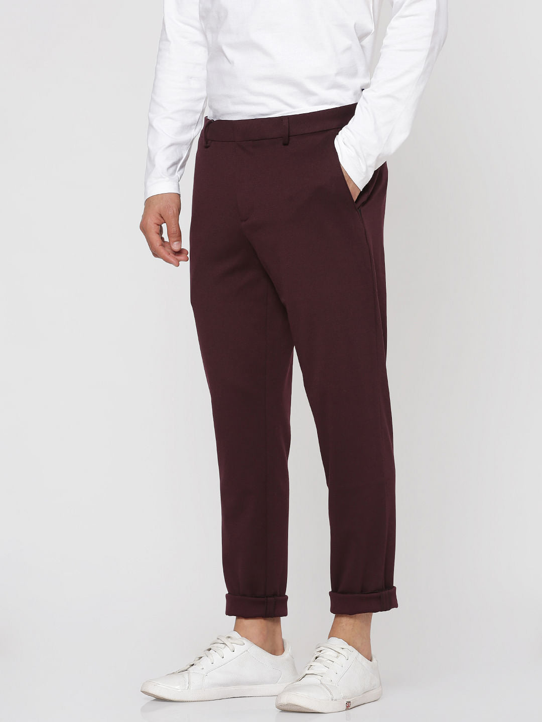 Burgundy Slim Fit Trousers