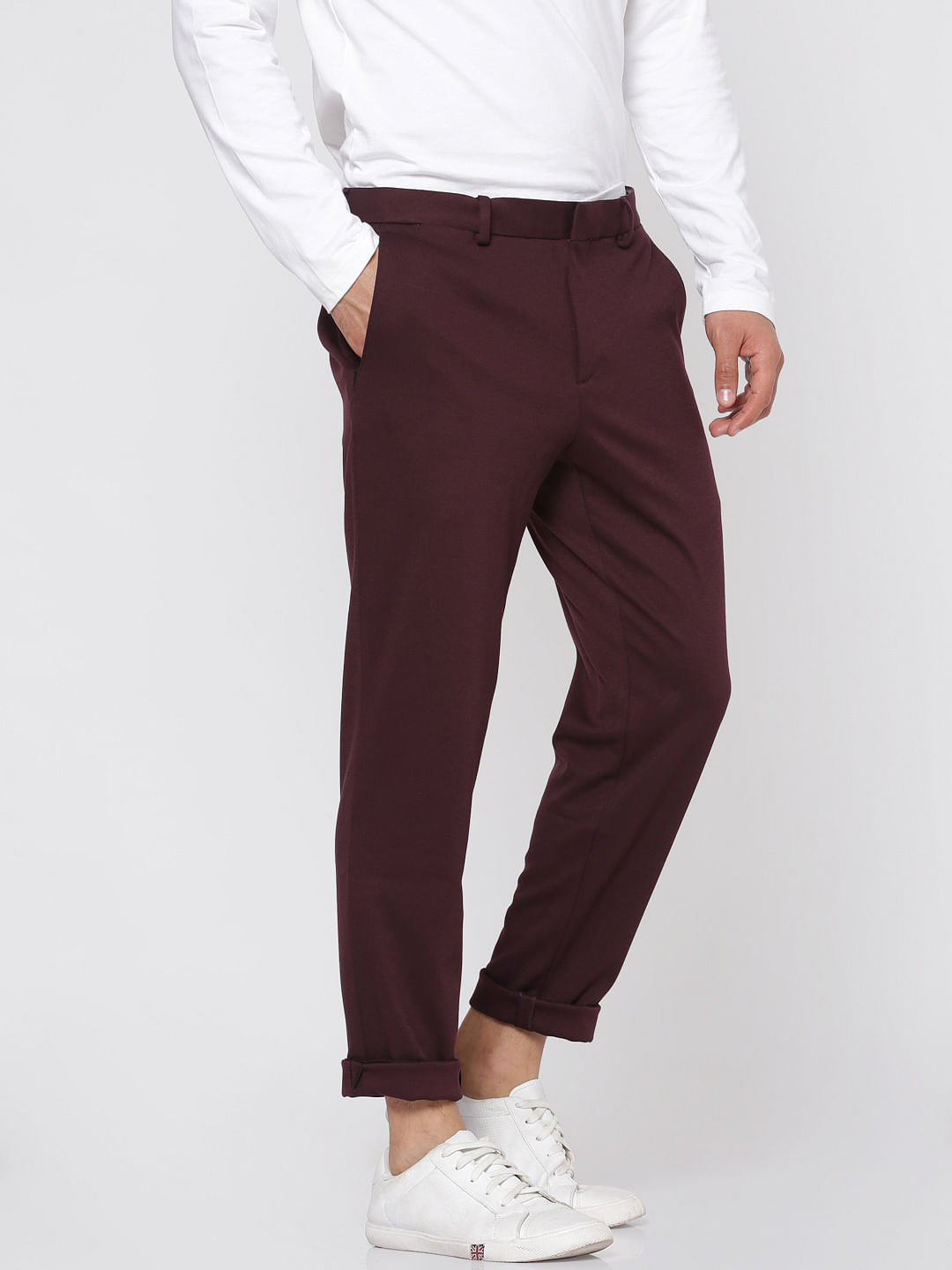 Burgundy Slim Fit Trousers